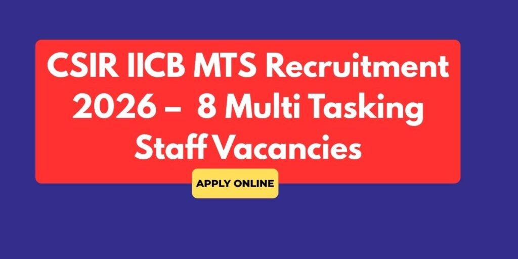 CSIR IICB MTS Recruitment 2026 – Apply Online for 8 Multi Tasking Staff Vacancies