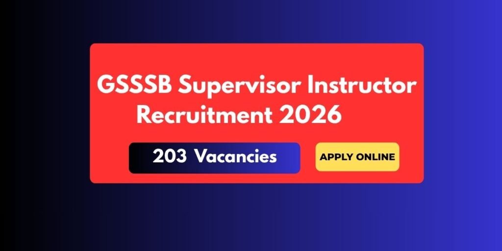 Gujarat Supervisor Instructor Recruitment 2026