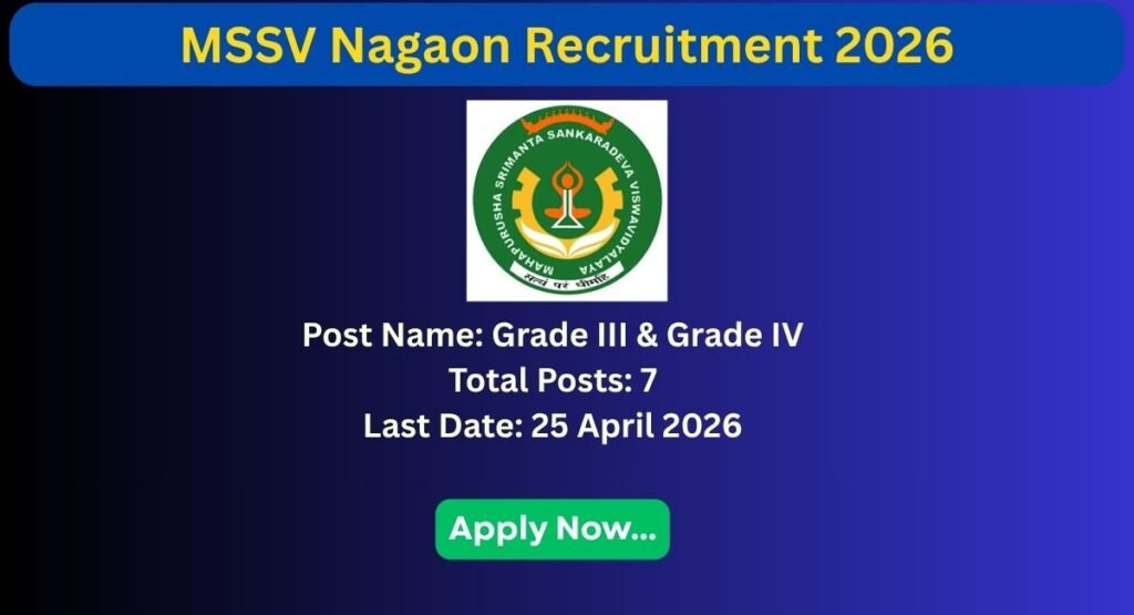 MSSV Nagaon Recruitment 2026