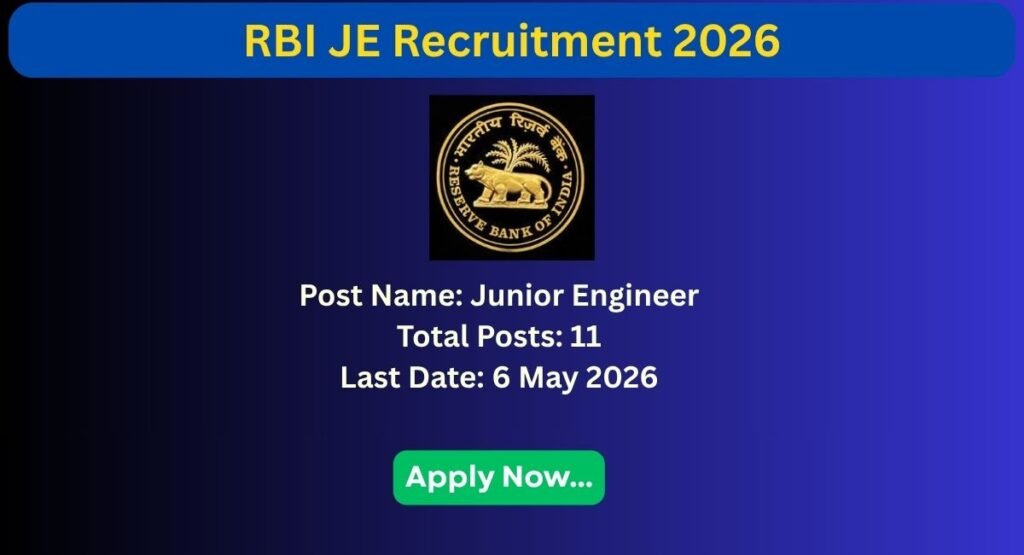 RBI JE Recruitment 2026