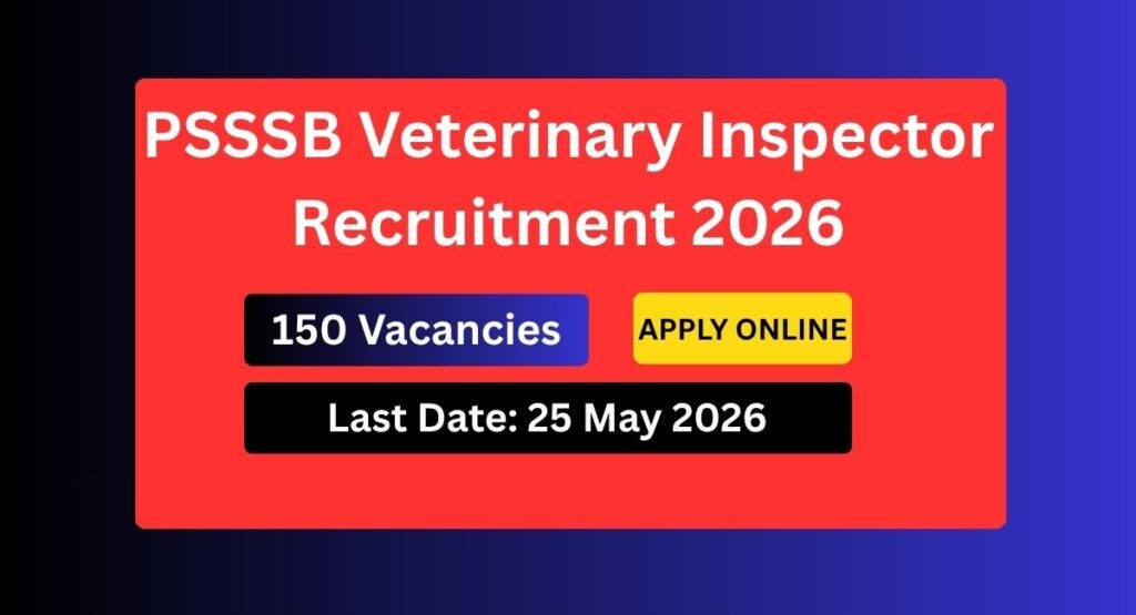 PSSSB Veterinary Inspector Recruitment 2026