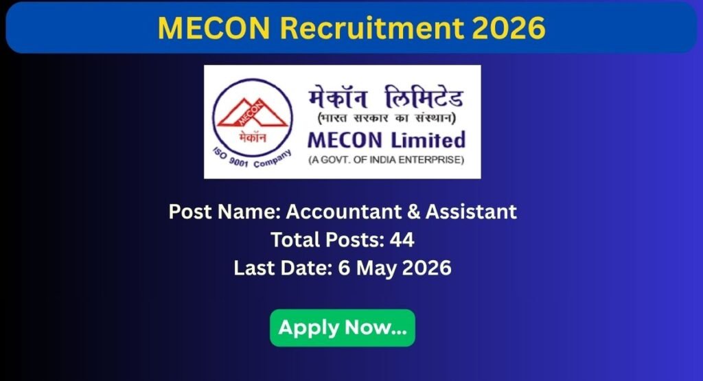 MECON Recruitment 2026