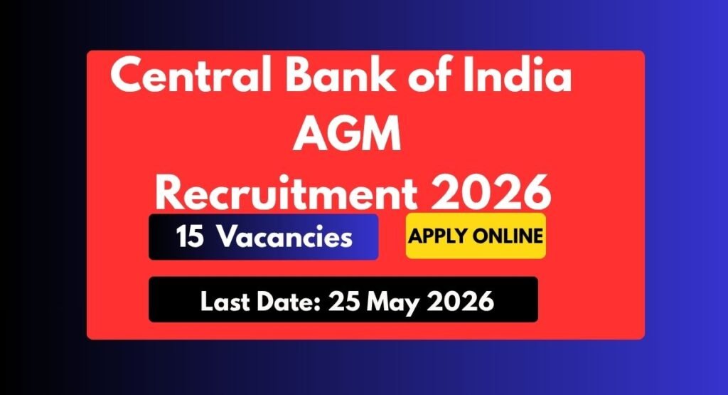Central Bank of India AGM Recruitment 2026