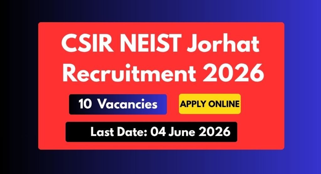 CSIR NEIST Jorhat Recruitment 2026