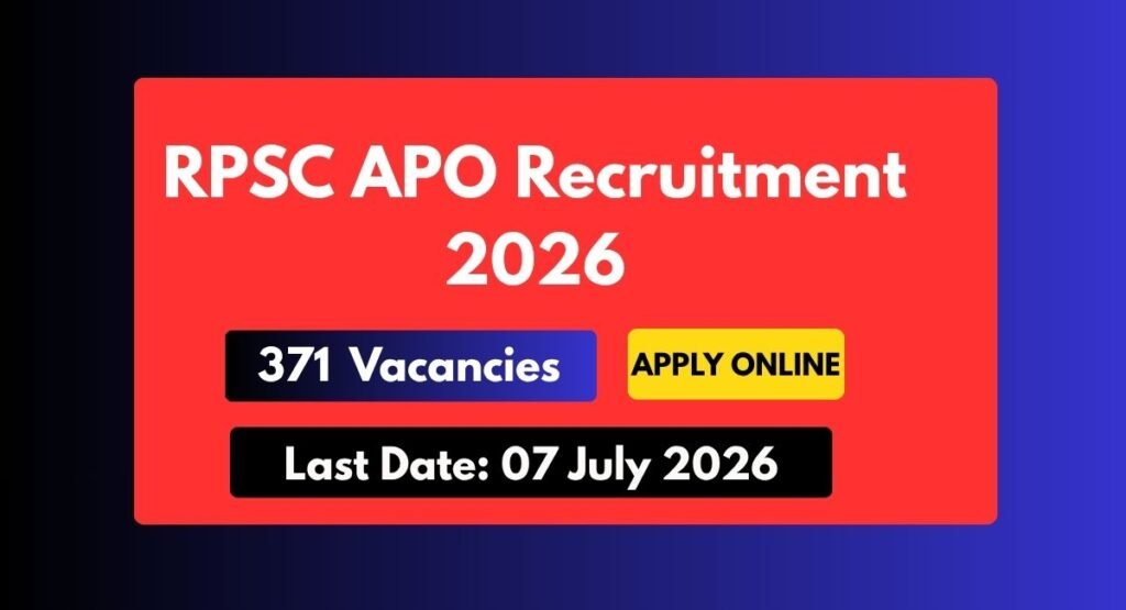 RPSC APO Recruitment 2026